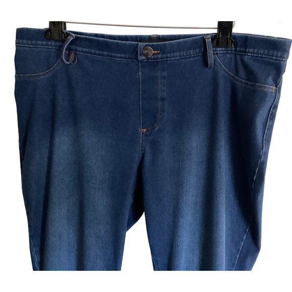 Lee PlatinumLabel Womens XL Blue Legging Pants Easy Fit Dark Elastic Waist - Picture 10 of 11